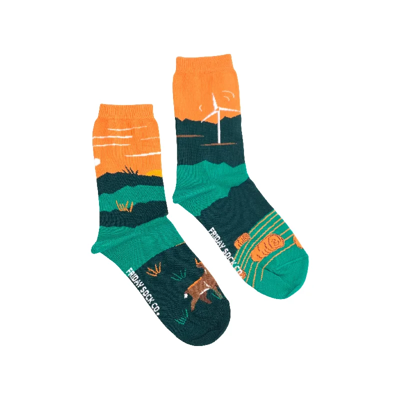 Striped cotton socks-Women's Foothills Canadian Landscape Socks