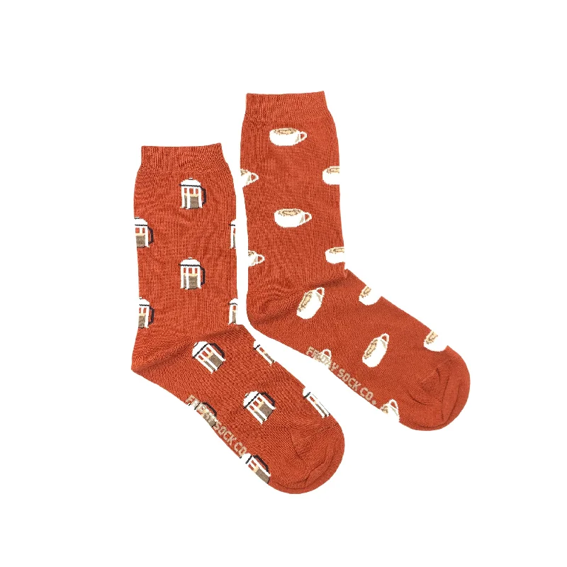 Socks with star motifs-Women's French Press Mismatched Socks