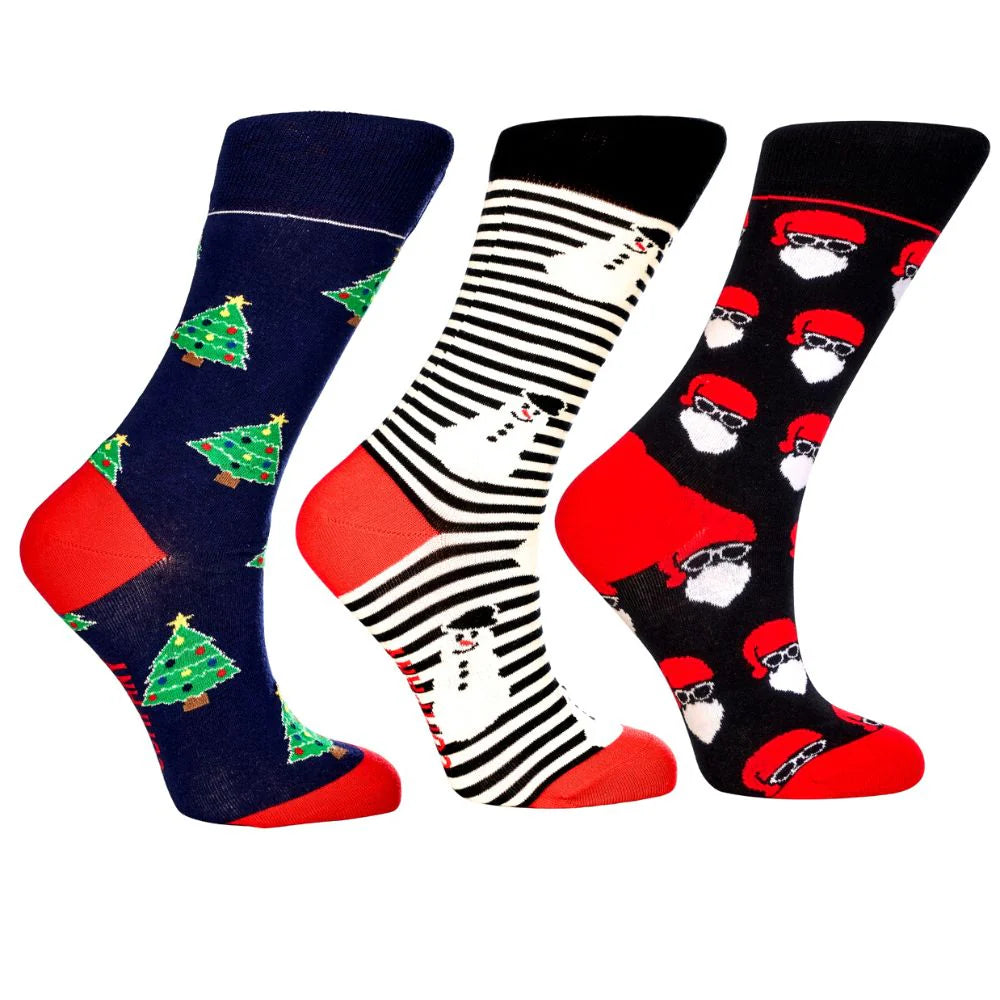 Designer wool socks-Women's Fun Christmas Dress Socks Gift Pack