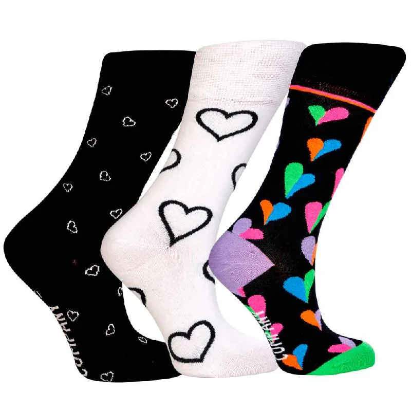 Socks with plaid patterns-Women's Fun Hearts Socks Gift Set - Organic Cotton, Love Sock