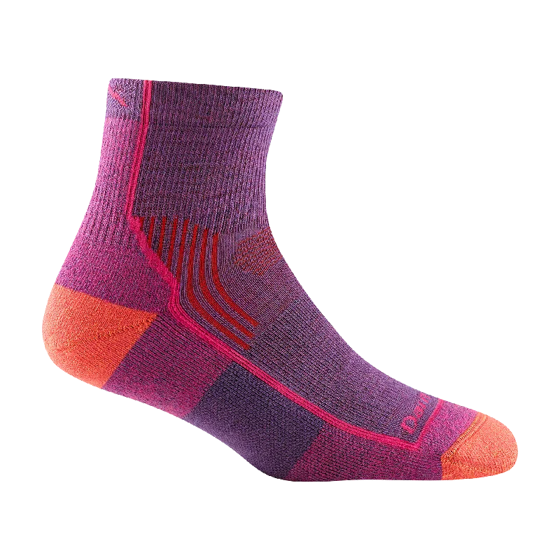 Luxury cashmere socks-Women's Hiker 1/4 Sock Midweight Cushion Berry