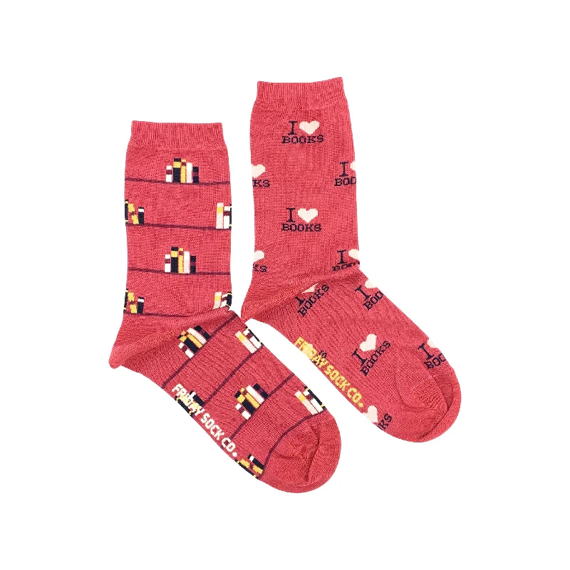 Socks with arch padding-Women's I Love Books Socks