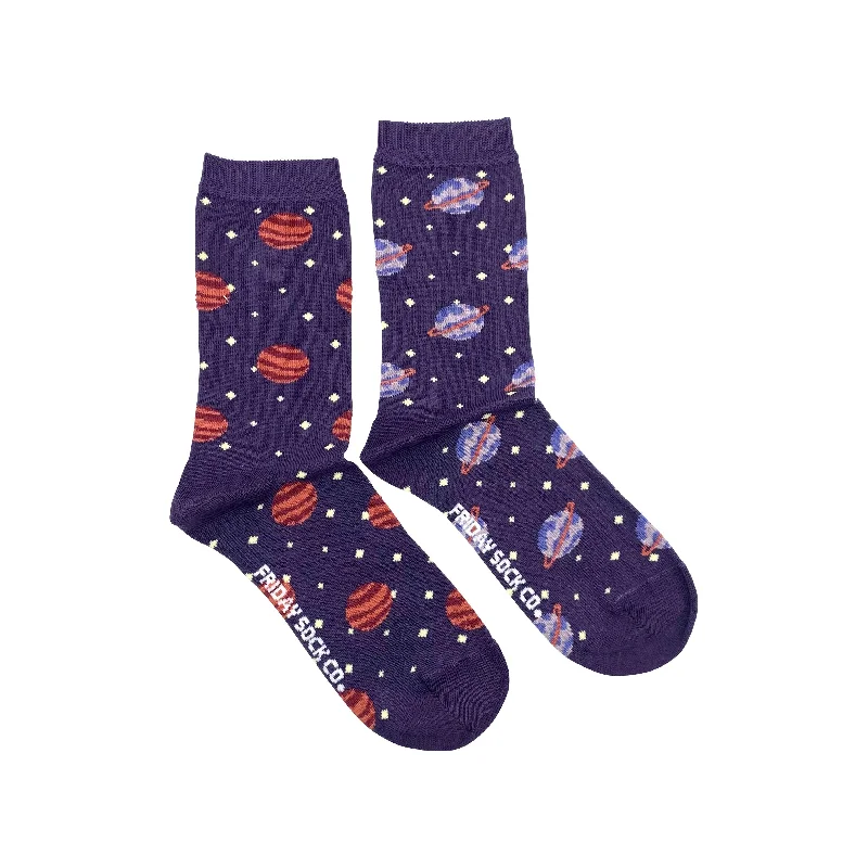 Socks with cartoon characters-Women's Jupiter & Saturn Socks