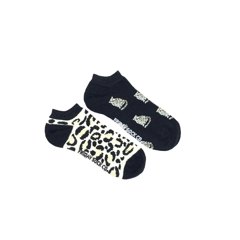 Socks with snow patterns-Women's Leopard & Leopard Spot Ankle Socks