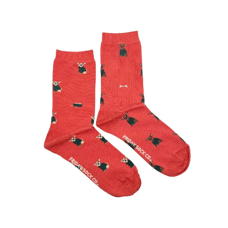 Fall fleece socks-Women's Little Dogs in Sweaters Socks