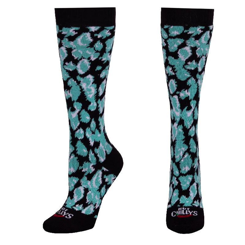 Purple crew socks-Women's Mid Volume Sock - Black/Lagoon