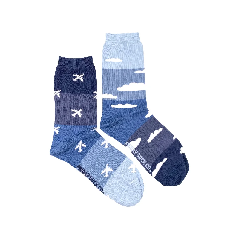 Soft wool socks-Women's Plane & Cloud Socks