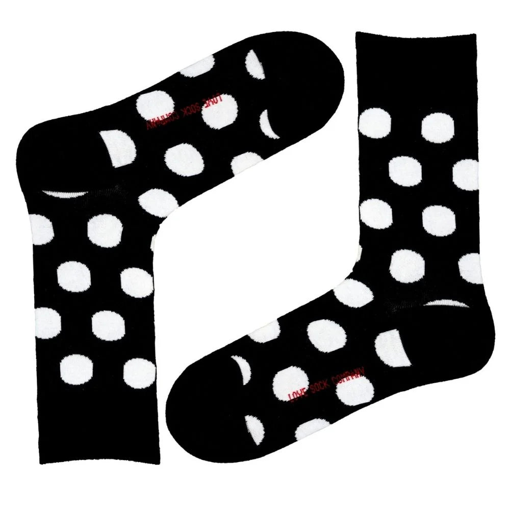 Purple silk socks-Women's Polka Dot Trouser Socks - Big Polka Black (W)