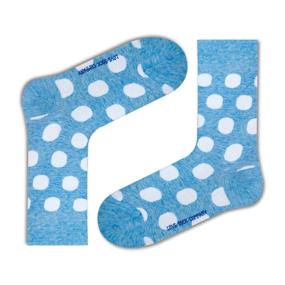 Durable athletic socks-Women's Polka Dot Trouser Socks - Blue Big Polka (W)