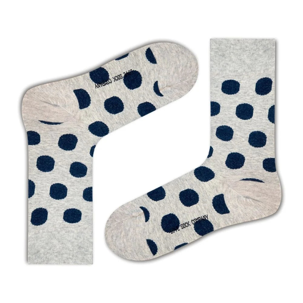 Socks with arch support-Women's Polka Dot Trouser Socks - Navy Big Polka (W)