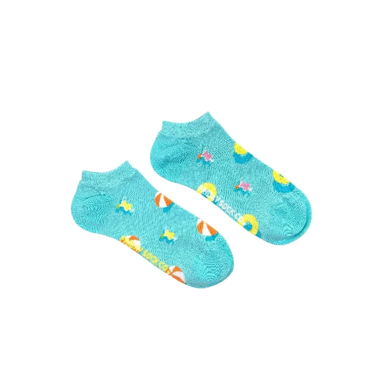 Custom wool socks-Women's Pool Party Ankle Socks