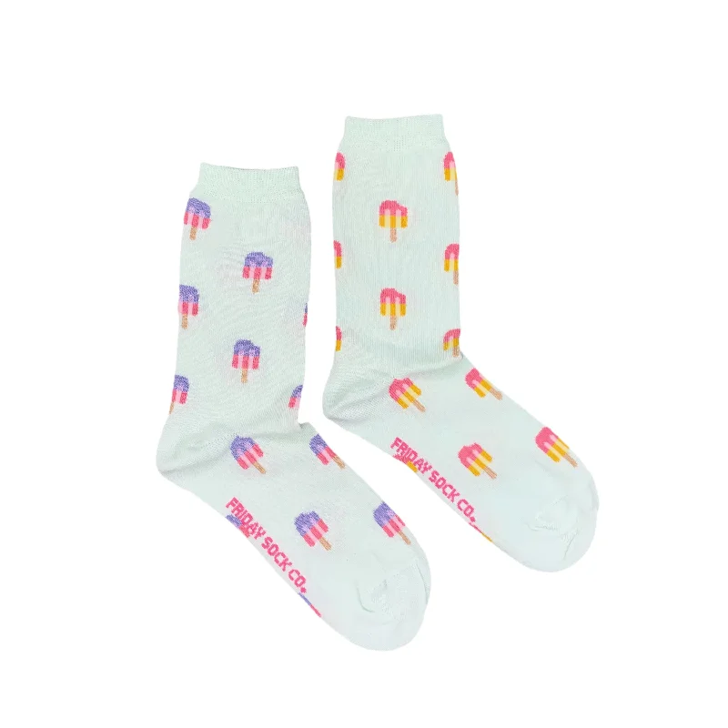 Floral fleece socks-Women's Popsicle Socks