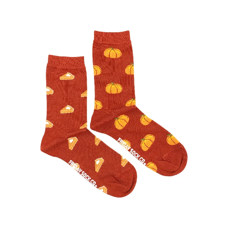 Eco-friendly knit socks-Women's Pumpkin & Pumpkin Pie Socks