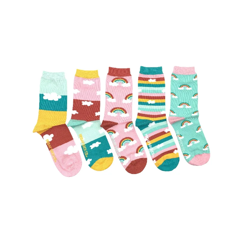 Vintage wool socks-Women's Rainbow & Clouds Laundry Box™