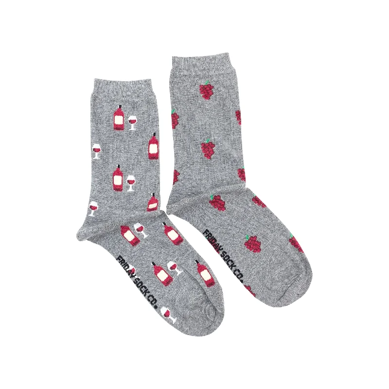 Soft wool socks-Women's Red Wine & Grapes Socks