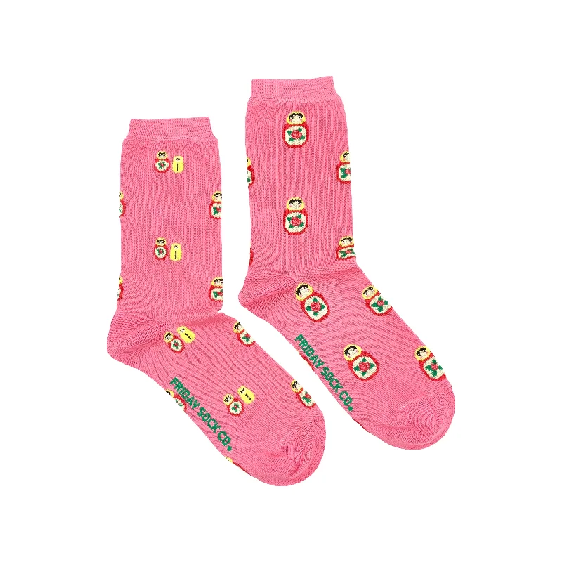 Compression socks for leg support-Women's Russian Nesting Dolls Socks