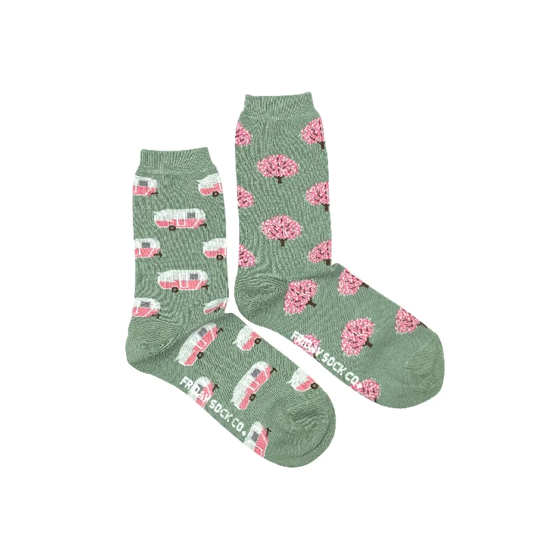 Socks with floral accents-Women's RV & Tree Socks