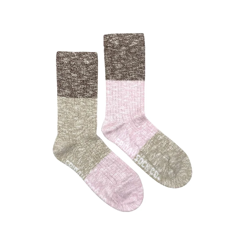 Socks with arch cushion-Women's Seashell Camp Socks