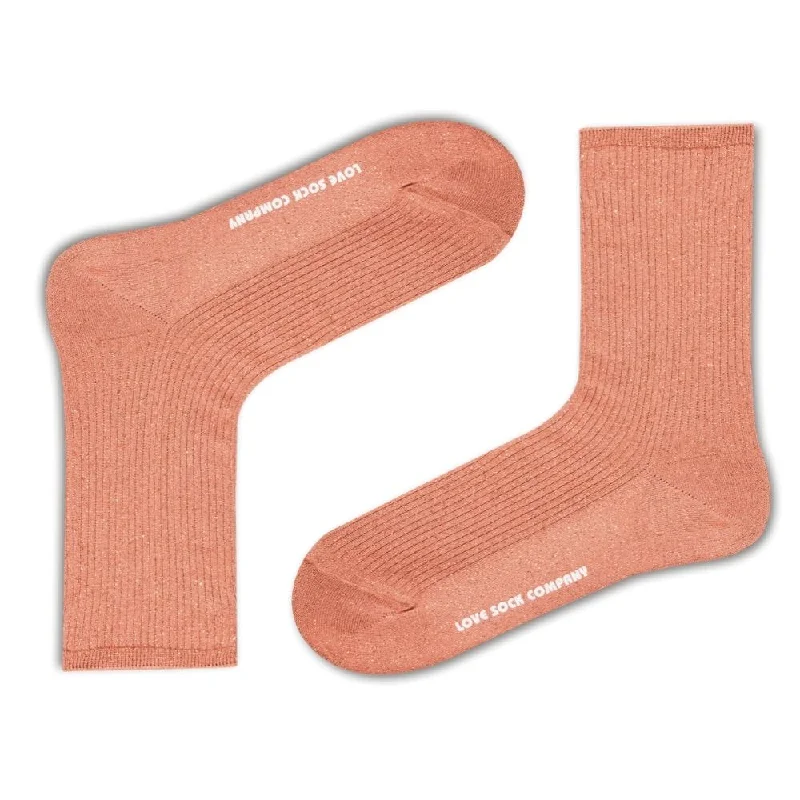 Fall socks with leaves-Shimmer Socks Pink (W)