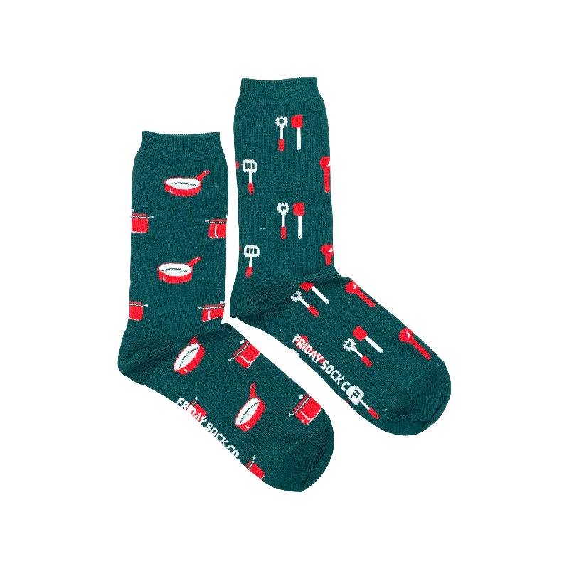 Striped socks for playful looks-Women's Spatula & Pot Cooking Socks