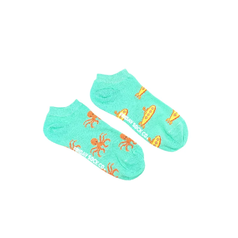 Polka dot wool socks-Women's Submarine & Octopus Ankle Socks