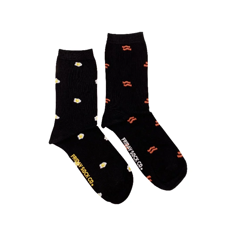 Socks with cotton texture-Women's Tiny Bacon & Eggs Socks