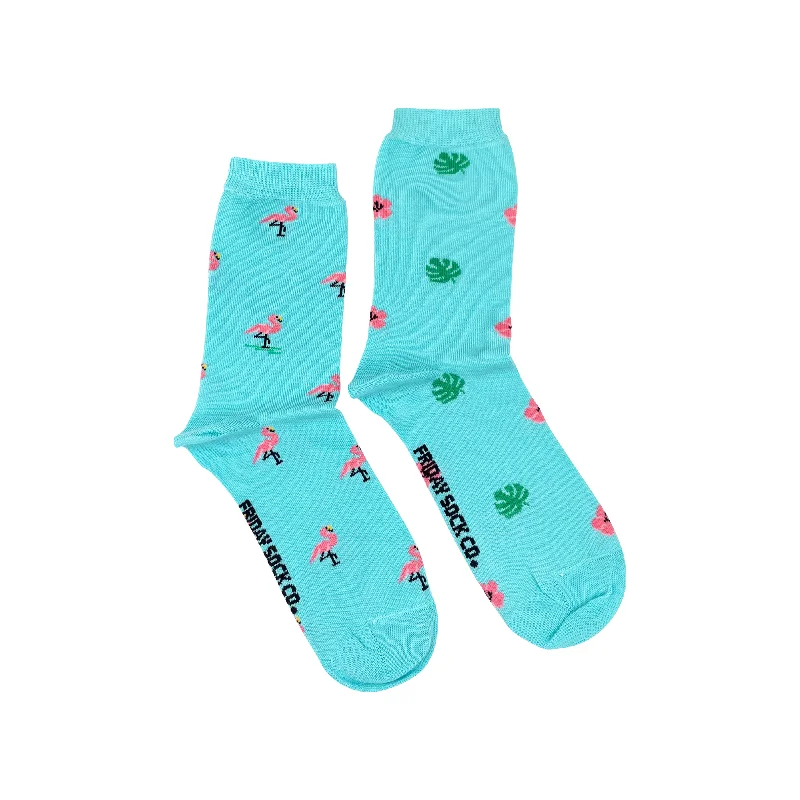 Socks with reinforced soles-Women's Tiny Flamingo Socks