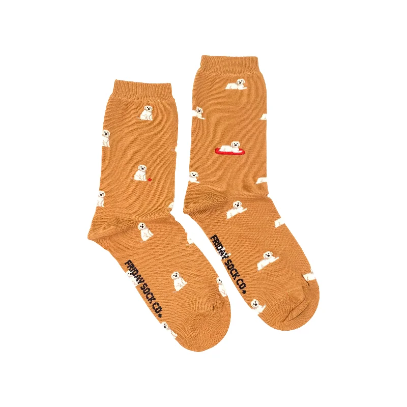 Soft knit socks-Women's Tiny Golden Dog Socks