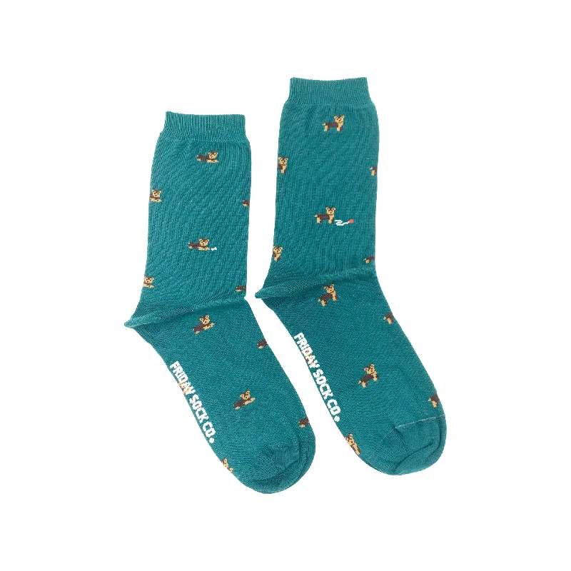 Socks with dot weave-Women's Tiny Yorkies Socks