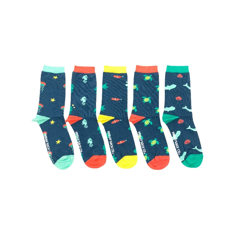 Eco-friendly silk socks-Women's Under the Sea Lost Sock Laundry Box™