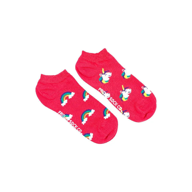 Custom fleece socks-Women's Unicorn & Rainbow Ankle Socks