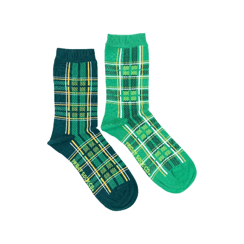 Polka dot fleece socks-Women's Vintage Plaid Socks