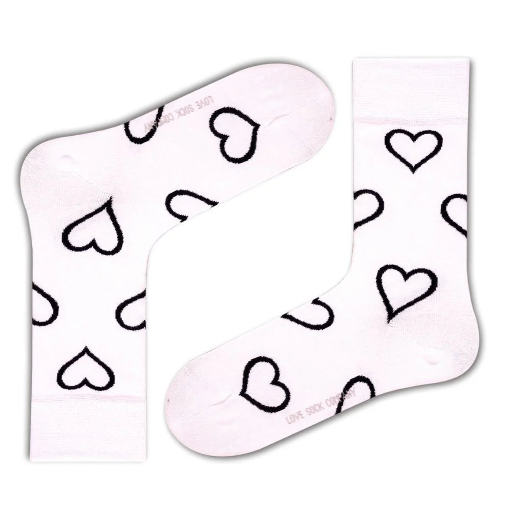 Compression socks with stretch-Women's Dress Socks - Hearts Pattern, Organic Cotton