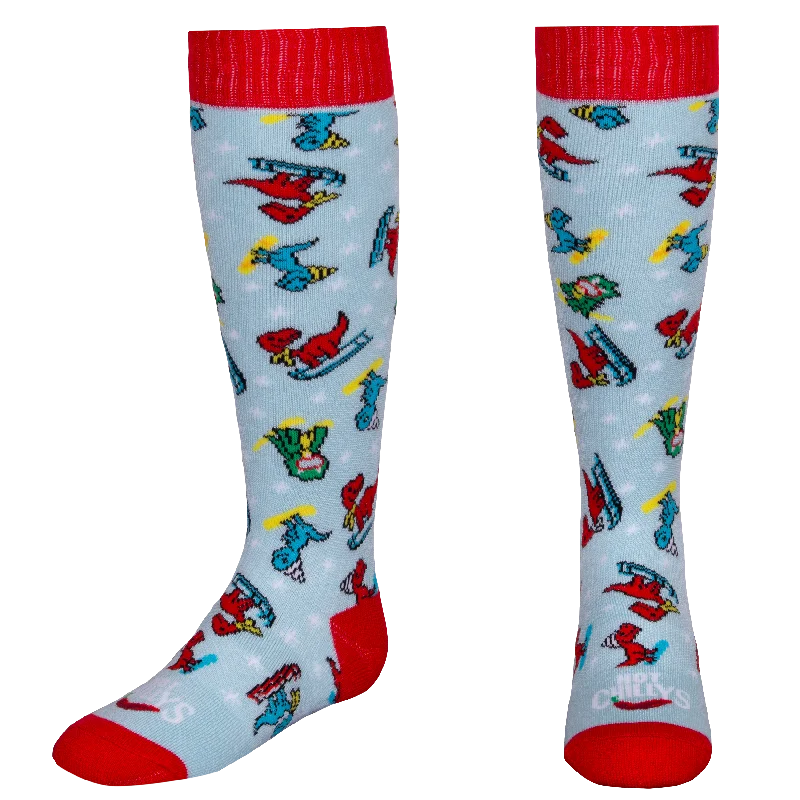 Plaid silk socks-Youth Mid Volume Sock - Dino Might